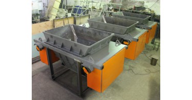 Revised bucket and cart for concrete transport system 